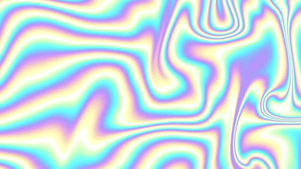 Abstract Wavy Looping Video Seamless Holographic Psychedelic Wavy Background Loop — Stockvideo