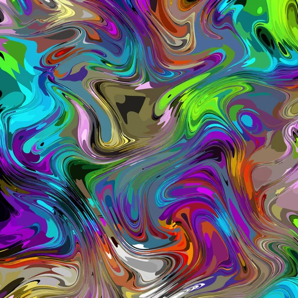 Psychedelisch Abstraktes Muster Marmorierter Stil Wellenförmige Formen Vektorbild — Stockvektor