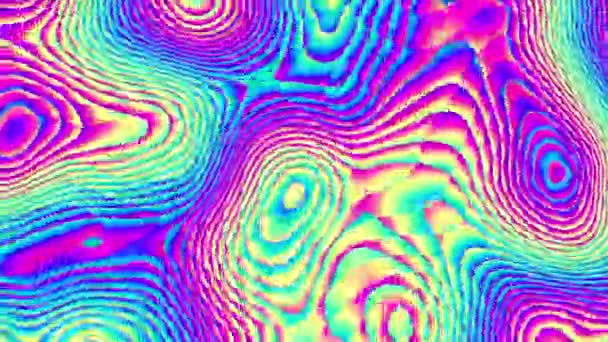 Abstract Wavy Looping Video Seamless Holographic Psychedelic Wavy Background Loop — Stock video