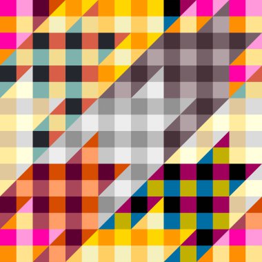 Seamless geometric abstract pattern. Plaid houndstooth pattern. Block design style. Vector image.