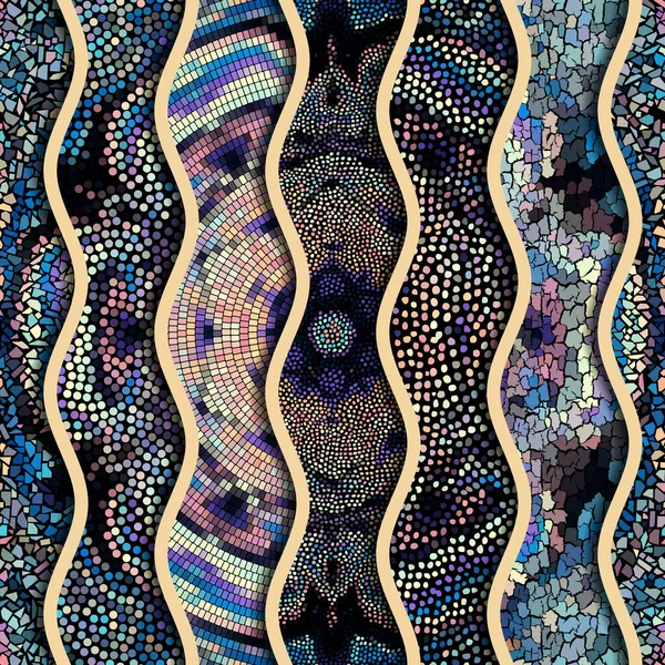 Безшовний Візерунок Мозаїки Абстрактний Художній Фон Векторне Зображення — стоковий вектор