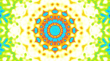 Soyut mandala dönüşümü. Kusursuz döngü görüntüsü. Büyülü çiçeğe dönüşüyor. Kutsal sembol.