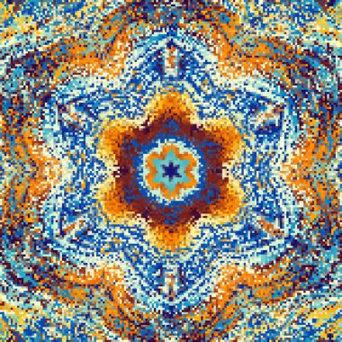 Abstract vector pattern. Random cmall pixels noise dither texture. Dither Mandala.