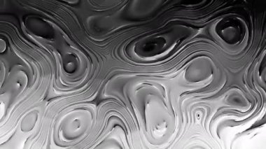 Abstract wavy looping 4k video. Seamless abstract psychedelic background for loop playback. Monochrome wavy background.