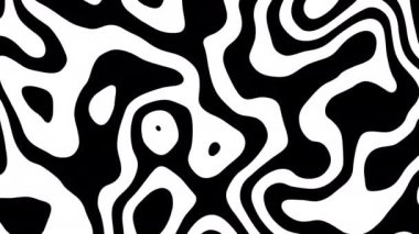 Abstract wavy looping 4k video. Seamless monochrome abstract psychedelic background for loop playback.