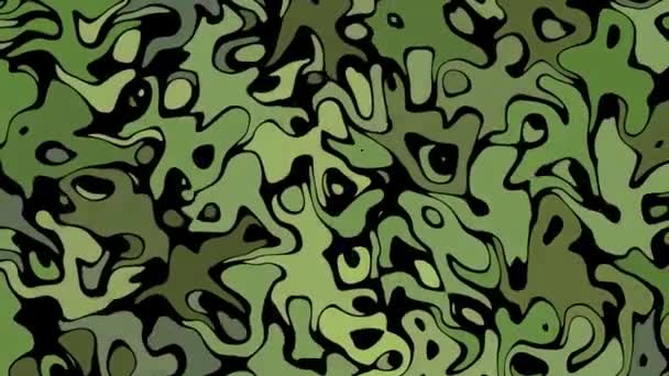 Abstrakt Vågig Looping Video Sömlös Kamouflage Khaki Vassa Bakgrund För — Stockvideo