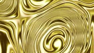 Abstract wavy looping 4k video. Seamless abstract psychedelic background for loop playback. Abstract gold liquid surface.