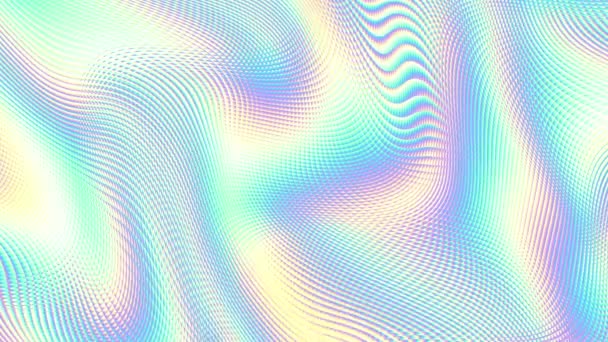 Abstract Wavy Looping Video Seamless Holographic Psychedelic Wavy Background Loop — 图库视频影像