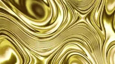 Abstract wavy looping 4k video. Seamless abstract psychedelic background for loop playback. Abstract gold liquid surface.