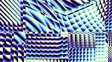 Geometrik şekiller hareket. Dönüştürme renkli kareler. Kesintisiz döngü görüntüleri.