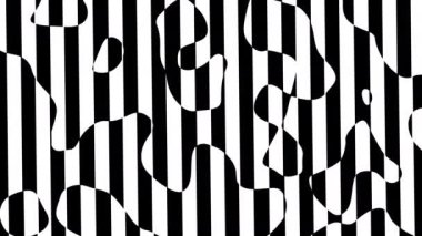 Abstract wavy looping 4k video. Seamless monochrome abstract psychedelic background for loop playback.