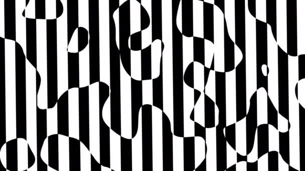 Abstract Wavy Looping Video Seamless Monochrome Abstract Psychedelic Background Loop — Vídeos de Stock