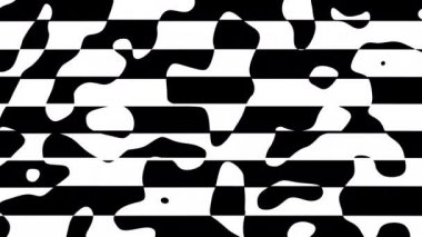 Abstract wavy looping 4k video. Seamless monochrome abstract psychedelic background for loop playback.