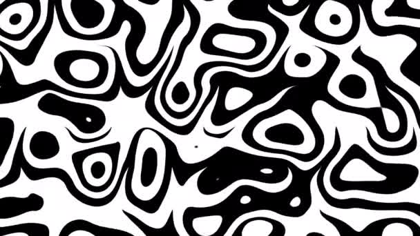 Abstract Wavy Looping Video Seamless Monochrome Abstract Psychedelic Background Loop — стоковое видео