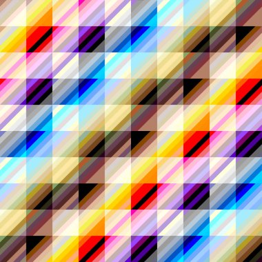 Kusursuz geometrik soyut desen. Blok tasarım tarzı. Vektör görüntüsü. Ekose Gingham deseni ve köşegen çizgileri.