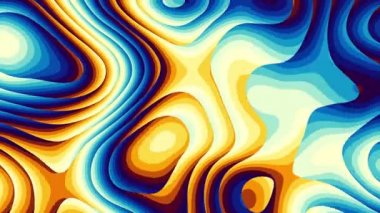 Soyut dalgalı döngülü 4K video. Döngü oynatma için kusursuz soyut saykodelik arkaplan.