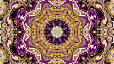Soyut mandala dönüşümü. Kusursuz döngü görüntüsü. Sonsuz dönüşüm çemberi.