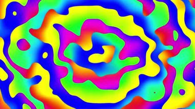 Soyut dalgalı döngülü 4K video. Döngü oynatma için kusursuz soyut saykodelik arkaplan.