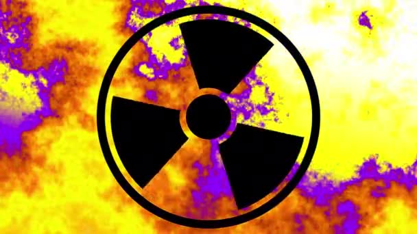 Faisant Tourner Symbole Avertissement Radiation Vidéo Boucle — Video