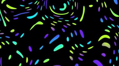 Soyut dalgalı döngülü 4K video. Döngü oynatmak için kusursuz soyut saykodelik arkaplan. Siyah arkaplan.