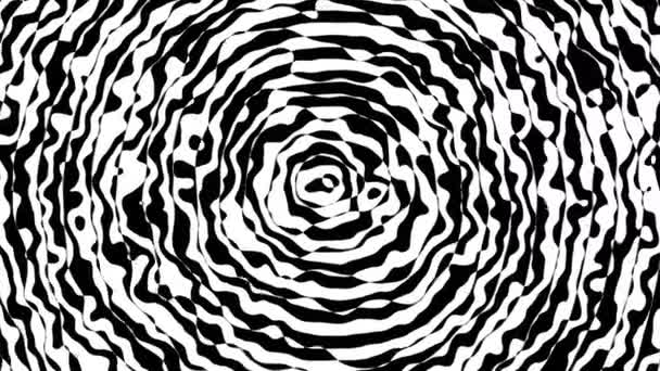 Abstract Wavy Looping Video Seamless Monochrome Abstract Psychedelic Background Loop — Vídeos de Stock