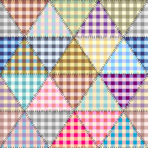 Naadloos Geometrisch Abstract Patroon Blok Ontwerp Patchwork Stijl Vectorafbeelding — Stockvector