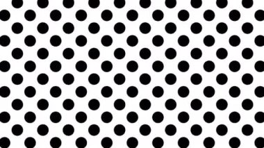 Moving and shimmering abstract geometric polka dot pattern on black background. Looping footage.