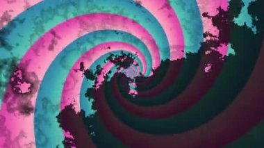 Devamlı dönen fütüristik spiral. Kusursuz döngü görüntüsü. Klasik grunge spiral. 4k video