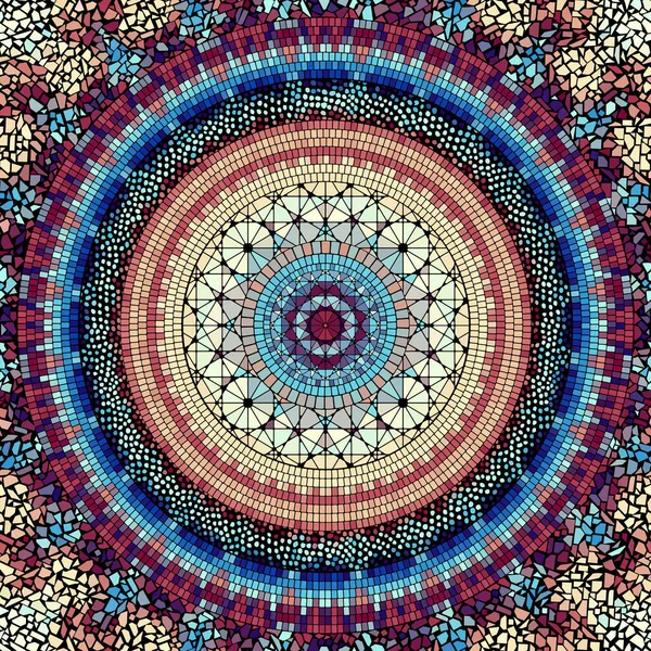 Sömlöst Mosaikmönster Mosaik Mandala Vektorbild — Stock vektor