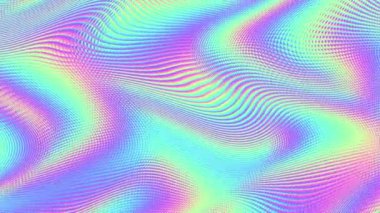 Soyut dalga döngüsü videosu. Döngü oynatıcısı için kusursuz holografik psikedelik arka plan. 4k video