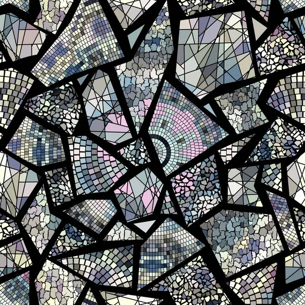 Nahtloses Mosaikmuster Abstrakte Kunst Hintergrund Vektorbild — Stockvektor