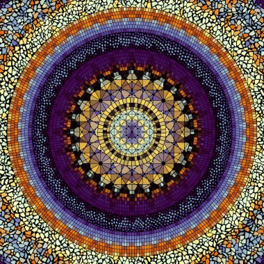 Kusursuz mozaik sanat modeli. Mozaik mandala. Vektör resmi