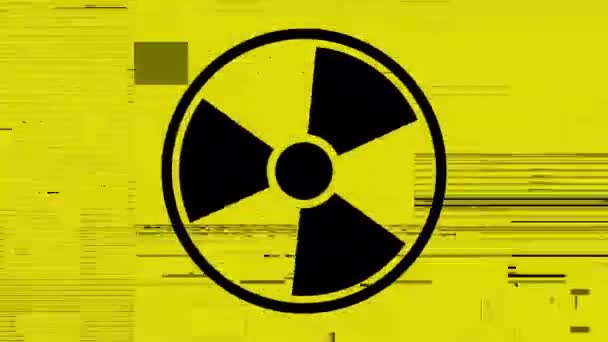 放射線警告のシンボルを回転させます 4Kループ映像 — ストック動画