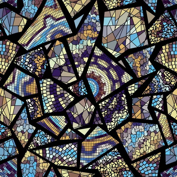 Patrón Arte Mosaico Sin Costuras Fondo Abstracto Del Arte Imagen — Archivo Imágenes Vectoriales