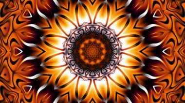 Soyut mandala dönüşümü. Kusursuz döngü görüntüsü. Sonsuz dönüşüm çemberi.