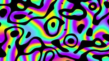 Soyut dalgalı döngülü 4K video. Döngü oynatma için kusursuz soyut dalgalı psikedelik arkaplan.