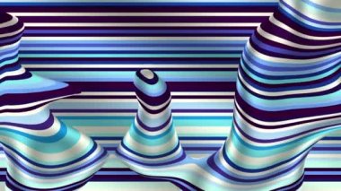 Soyut dalgalı döngülü 4K video. Döngü oynatma için kusursuz soyut 3d dalgalı psikedelik arkaplan.