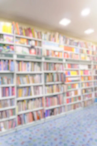 Unscharfer Hintergrund Abstraktes Verschwimmt Mit Leerem Buchladen Innenraum Nutzen Sie — Stockfoto