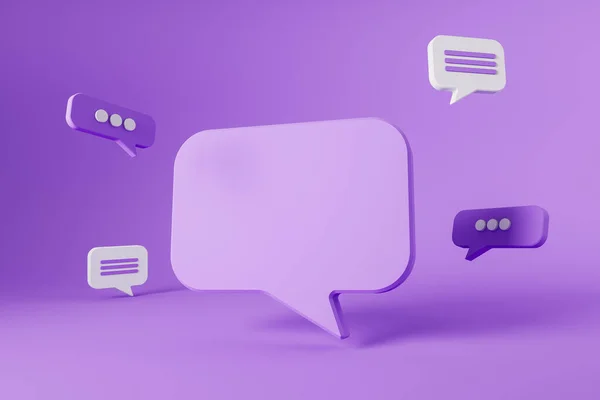 Üres Lila Üzenet Értesítés Beszédbuborék Másolási Hellyel Digitális Hálózat Chat — Stock Fotó