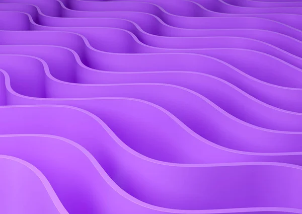 Фиолетовые Тонкие Линии Волны Кривой Формы Концепция Современного Искусства Освещается — стоковое фото