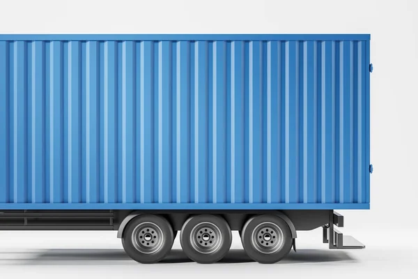 Lastkraftwagen Containertransporter Blauer Kofferraum Rückansicht Kopierraum Leer Konzept Der Lieferung — Stockfoto