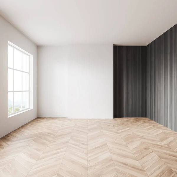 White Hall Interior Apartment Hardwood Floor Wooden Wall Empty Open — 스톡 사진