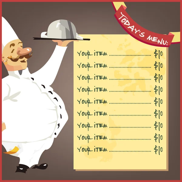 Chef menu — Stockový vektor