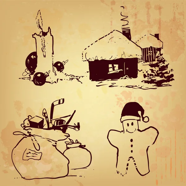 Noel ve yeni yıl çizim seti