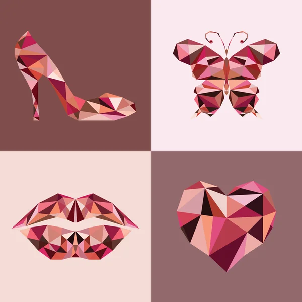 moda vektörel dudaklar, geometrik desen