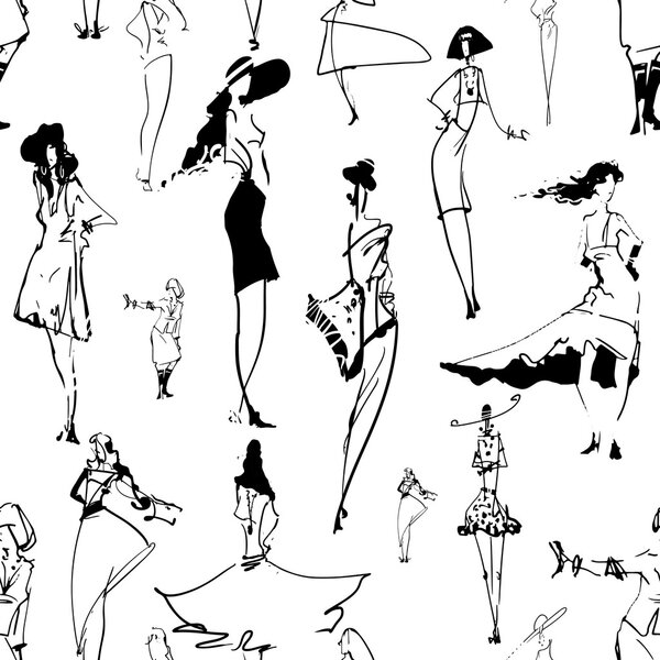 Ornamento sin costuras de moda — Vector de stock