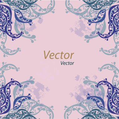 elementleri oryantal mavi artalanla süs vektör