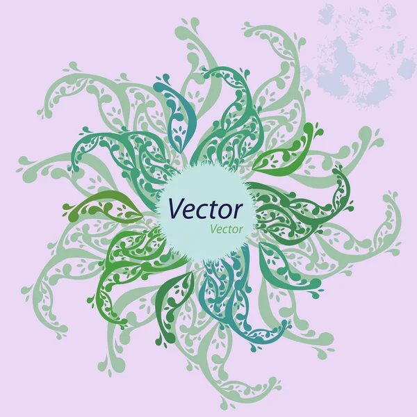 Vetor ornamental oriental verde fundo com minúsculos elementos — Vetor de Stock