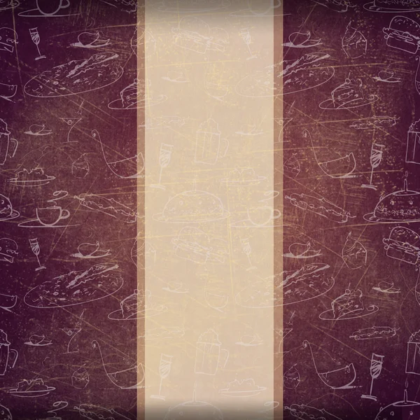 küçük çizimler ve bilgilerinizi koymak için boş bir şerit Grunge café arka plan