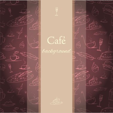 Café arka plan ile küçük çizimler